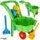 Wheelbarrow for children daisy garden set with spatula and rake green image 1