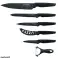 Juego de cuchillos Royalty Line® MB5N - Juego de cuchillos de cocina de 6 piezas - Cuchillo de cocina - Cuchillo de pan - Cuchillo para carne - Cuchillo para pizza - Cuchillo para pelar - Revestimiento antiadherente - Negro fotografía 1