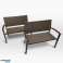 Banc de jardin en aluminium poly rotin Banc gris, beige ou marron A ou B-Stock photo 5