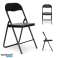 Lot de 4 chaises de jardin pliables, éco-cuir noir photo 1