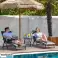 Chaise longue de plage de jardin inclinable pliante dossier réglable construction en acier photo 2