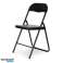 Lot de 4 chaises de jardin pliables, éco-cuir noir photo 2