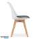 Chaise MARK blanc et noir / pieds naturels x 4 photo 2