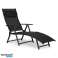 Chaise longue de plage de jardin inclinable pliante dossier réglable construction en acier photo 3