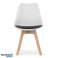 Chaise MARK blanc et noir / pieds naturels x 4 photo 3