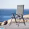 Lot de 2 chaises de jardin pliantes en acier avec dossier ajustable - gris photo 4