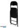 Lot de 4 chaises de jardin pliables, éco-cuir noir photo 3