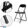 Lot de 4 chaises de jardin pliables, éco-cuir noir photo 4