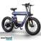 Komplektacijos paketas 50x Mėlynas elektrinis dviratis FATBIKE T20+ galia 250W 15Ah 25km/h ratas 20 colių nuotrauka 2