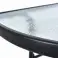 Table basse en verre pour balcon, patio, terrasse, semi-circulaire, noir photo 2