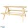 Children's garden furniture set table 2 wooden benches 92 x 78 x 52cm image 2