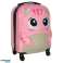 Дитяча дорожня валіза ручна поклажа на колесах кіт рожевий зображення 1