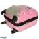 Детски куфар за пътуване ръчен багаж на колела котка розово картина 4