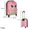 Travel suitcase for children, hand luggage on wheels, pink cat image 6