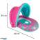 BESTWAY 34091 Baby Swim Ring Wheel Inflatable Inflatable Inflatable Boat With Seat With Roof Pink 1 2Years 18kg image 2