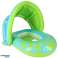 BESTWAY 34091 Baby Swim Ring Wheel Inflatable Inflatable Inflatable Inflatable Boat With Seat With Canopy Green 1 2Years 18kg image 1