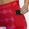 Adidas Damskie Marimekko Spodnie Gimnastyczne Treningowe Techfit Długie Legginsy Czerwony zdjęcie 4