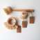 Dish brush with bamboo handle and natural tampico bristles image 4