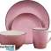 Excellent houseware pink 16- piece dinnerware image 1