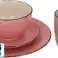 Excellent houseware pink 16- piece dinnerware image 6