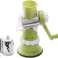 As seen on TV Rotary Grater, Vegetable Mandolin Cutting Machine with 3 Drum Sizes &amp; Bonus Two Way Peeler GREEN image 1