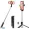 Selfie Stick, 106 cm Bluetooth Selfie Stick-statief met draadloze afstandsbediening Stabiel statief met LED-licht foto 2