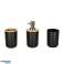 Bathroom set brush dispenser set set of 6 pieces black image 1