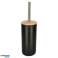 Bathroom set brush dispenser set set of 6 pieces black image 4