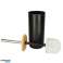 Bathroom set brush dispenser set set of 6 pieces black image 5