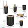 Bathroom set brush dispenser set set of 6 pieces black image 6