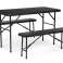 Catering set table 120 cm 2 benches banquet set - black image 1