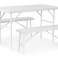 Кейтеринговий набір стіл 120 см 2 лавки банкетний набір - білий зображення 1