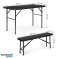 Catering set table 120 cm 2 benches banquet set - black image 5
