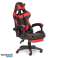 Bucket gaming stoel bureaustoel met verstelling en kussens voetensteun rood foto 2