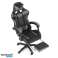 Cadeira de escritório gamer com apoio de pés ajustável e almofadado cinza foto 3