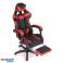 Balde cadeira gamer cadeira de escritório com ajuste e almofadas apoio para os pés vermelho foto 3