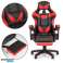 Balde cadeira gamer cadeira de escritório com ajuste e almofadas apoio para os pés vermelho foto 5