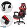 Bucket gaming stoel bureaustoel met verstelling en kussens voetensteun rood foto 4