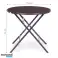 Garden table 79,5cm round folding HDPE imitation wood - brown image 5