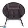 Garden table 79,5cm round folding HDPE imitation wood - brown image 4