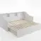 Funkcjonalne łóżko RENE rozkładane od 90 do 180 x 200 cm, z 2 szufladami i półką, białe zdjęcie 4