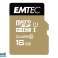 MicroSDHC 16GB EMTEC  Adapter CL10 EliteGold UHS I 85MB/s Blister Bild 1