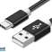 Reekin cable de carga USB Tipo-C - 1.0 metro (negro-nylon) fotografía 1