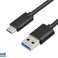 "Reekin USB 3.0" kabelis - "Male-Type-C" - 1,0 metro (juodas) nuotrauka 1