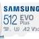 Samsung MicroSDXC 512GB EVO Plus CL10 UHS-I U3 + Adaptör MB-MC512KA/EU fotoğraf 2
