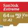 SanDisk Extreme MicroSDXC 64 GB Adapter CL10 UHS I U3 SDSQXAH 064G GN6AA Bild 1