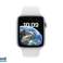 Спортивный ремешок Apple Watch SE GPS + Cellular, 44 мм, серебристый, алюминий, белый MNQ23FD/A изображение 1