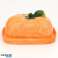 Ceramic butter dish as orange / tangerine in orange, dimensions L/W/H: 16.5 x 11 x 10 cm. image 1