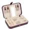 Burgunder Reiseschmucketui für Frauen Organizer, 2-stufiger tragbarer kleiner Schmuck Organizer für Ohrringe Ringe Halsketten Uhren Armbänder, G Bild 3