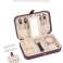 Burgunder Reiseschmucketui für Frauen Organizer, 2-stufiger tragbarer kleiner Schmuck Organizer für Ohrringe Ringe Halsketten Uhren Armbänder, G Bild 5